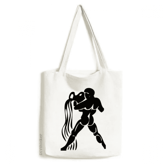 Constellation Aquarius Zodiac Sign Tote Canvas Bag Shopping Satchel Casual Handbag