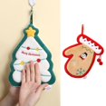thumbnail image 4 of D-GROEE Coral Fleece Hand Towel Christmas Hand Towel Cute Santa Tree Bell Glove Snowman Elk Soft Thick Coral Fleece Hanging Loop Quick Drying Super Absorbent, 4 of 7