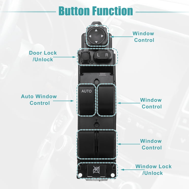 AM Autoparts Master Power Window Switch – Driver Left Side For 1989-1991 Sidekick / Tracker (2-Door), Direct Fit, 10-Year Warranty