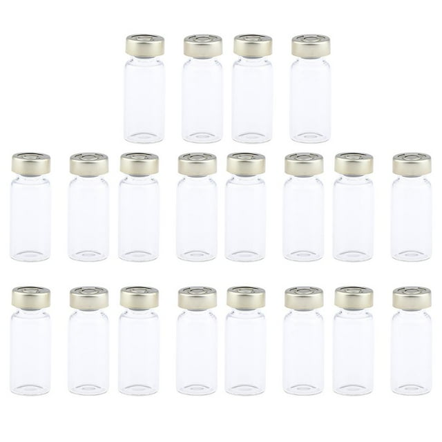 20 botellas de vidrio vacías, estériles y sin aire, selladas, para maquillaje, cosméticos y líquidos. 10 ml