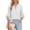 White B, variant on Stamzod 3/4 Length Sleeve Womens Tops V Neck Henley Shirt Dressy Casual Blouses Trendy Vacation Clothes Gray M