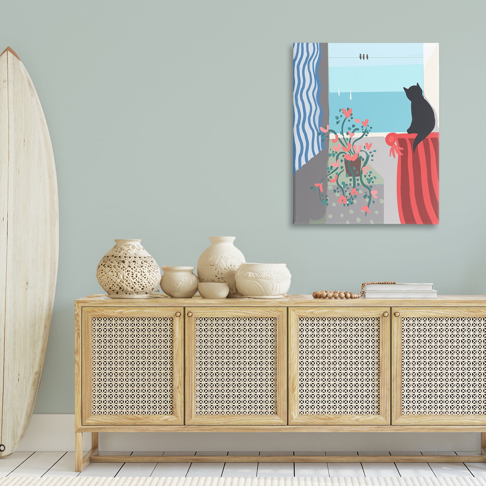 Stupell Industries Window Beach View Nautical & Beach Painting Wrapped Canvas Art Print Wall Art, 30 x 40