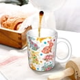 thumbnail image 3 of Yiaed Boho Bunny Print Ceramics Coffee,Large Handle Design,Extra Large Tea and Coffee Cup for Office and Home Mugs, 3 of 6