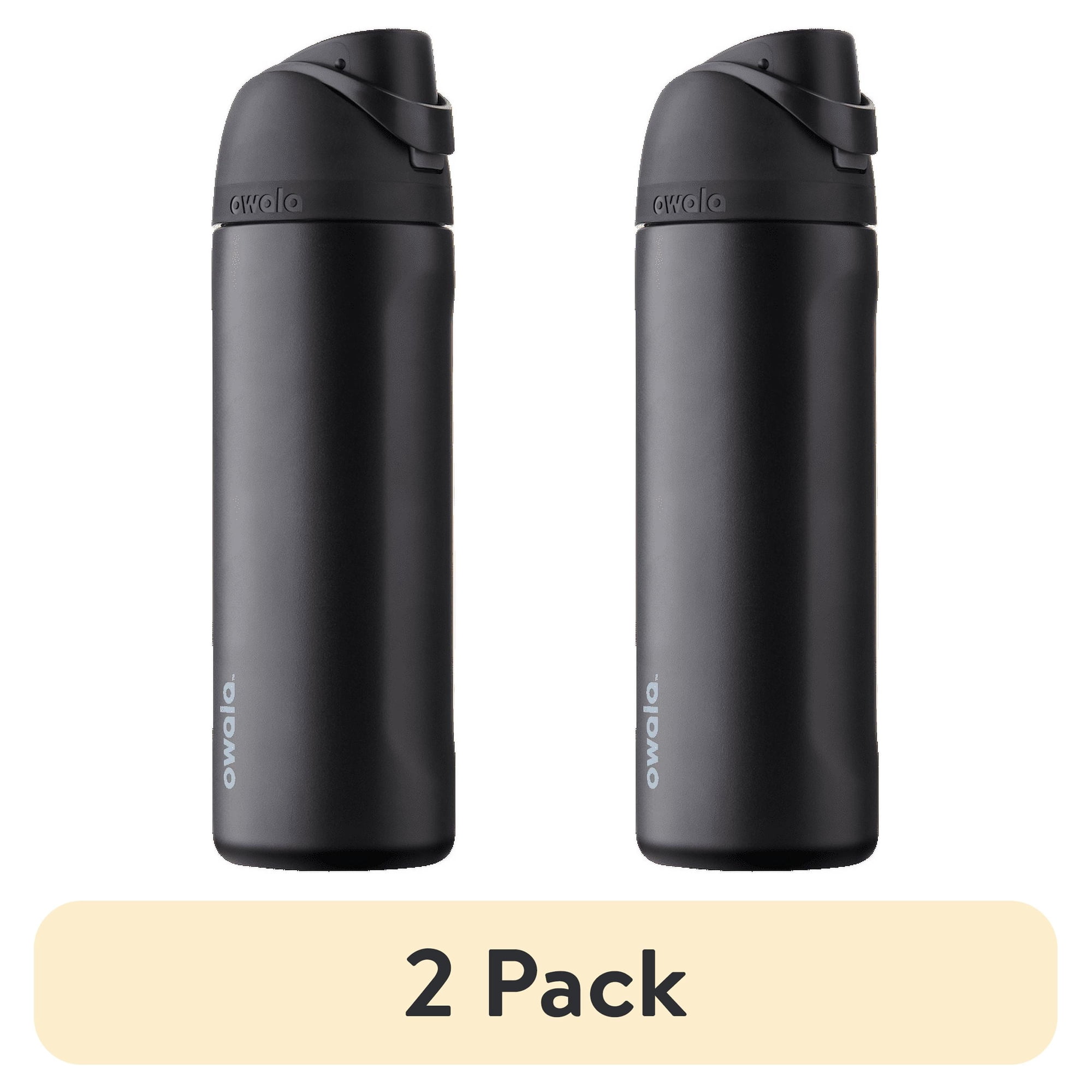 (2 pack) Owala FreeSip Stainless Steel Water Bottle 24oz Very Very Black