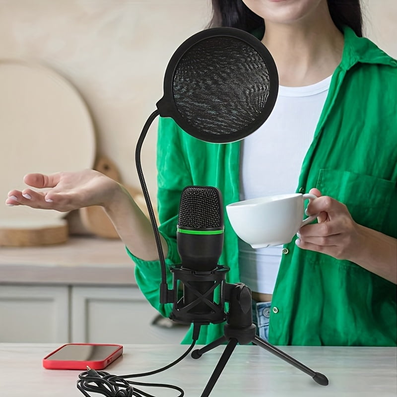 USB Gaming Microphone with RGB, Tripod & Pop Filter - Condenser Mic for Streaming, Podcast, PC, PS4/5, Skype, YouTube, Conference Call