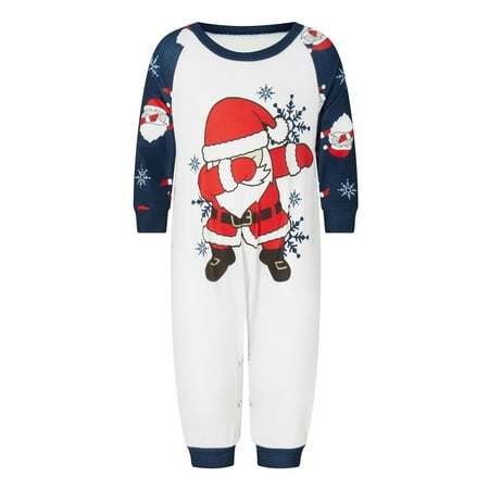 

Liacowi Family Matching Christmas Pajamas Set Santa Snowflake Print Holiday Pajamas Sleepwear Dad Mom Kids PJs