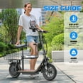 thumbnail image 6 of Caroma 819W Peak Electric Scooter with Seat, 22 Miles Max Range Electric Scooter for Adults&Teens, 20mph Top Speed Foldable Commuter Ebike, Adjustable E-Bike with Basket, 6 of 7