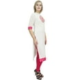 thumbnail image 2 of Bimba Women's Designer White Kurta Kurti Mandala Embroidered Ethnic Tunic-14, 2 of 5