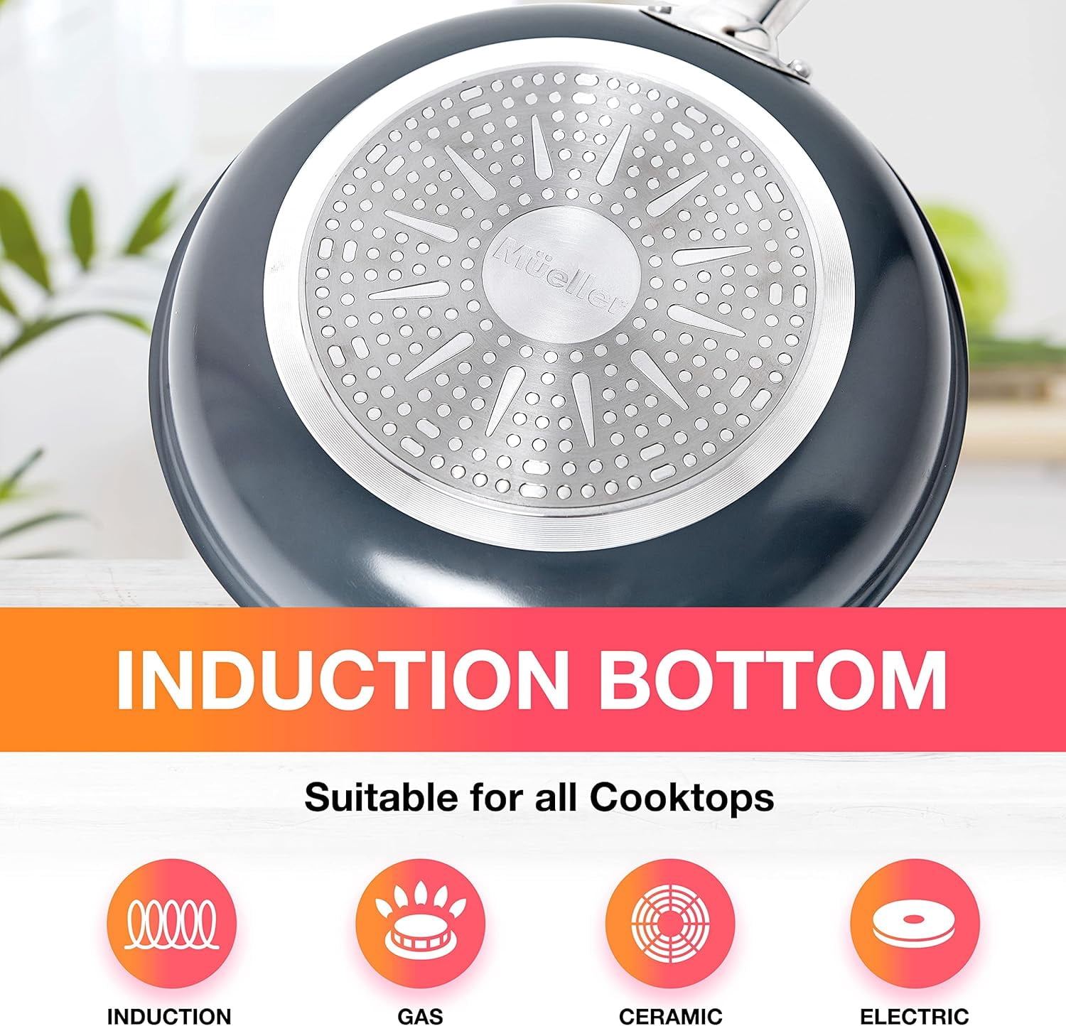 Mueller Sapphire UltraClad Kitchen Induction Pots and Pans Set Nonstick Induction Cookware Sets, 24 Piece
