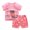 Pink, variant on Fengyings Toddler Boy Girl Clothes Summer Outfits Cotton Short Sleeve T-Shirt and Shorts