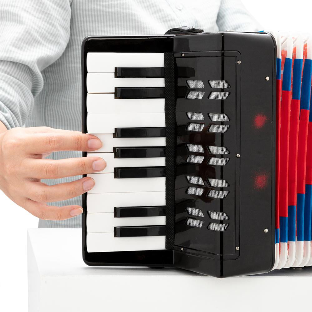Black Trlec 17-Key 8 Bass Kids Accordion Children's Mini Musical Instrument Easy to Learn Music,easy to carry 