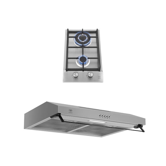 Combo Parrilla a Gas AVERA 2 Quemadores y Campana de Pared 60 cm AI2CEA60