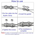 thumbnail image 4 of Clips para bridas de cable dúplex M2, abrazaderas de cable dúplex de acero inoxidable 304 para tendederos de cuerda de alambre, toldos colgantes para patio, fijos, 8 unidades, 4 of 5