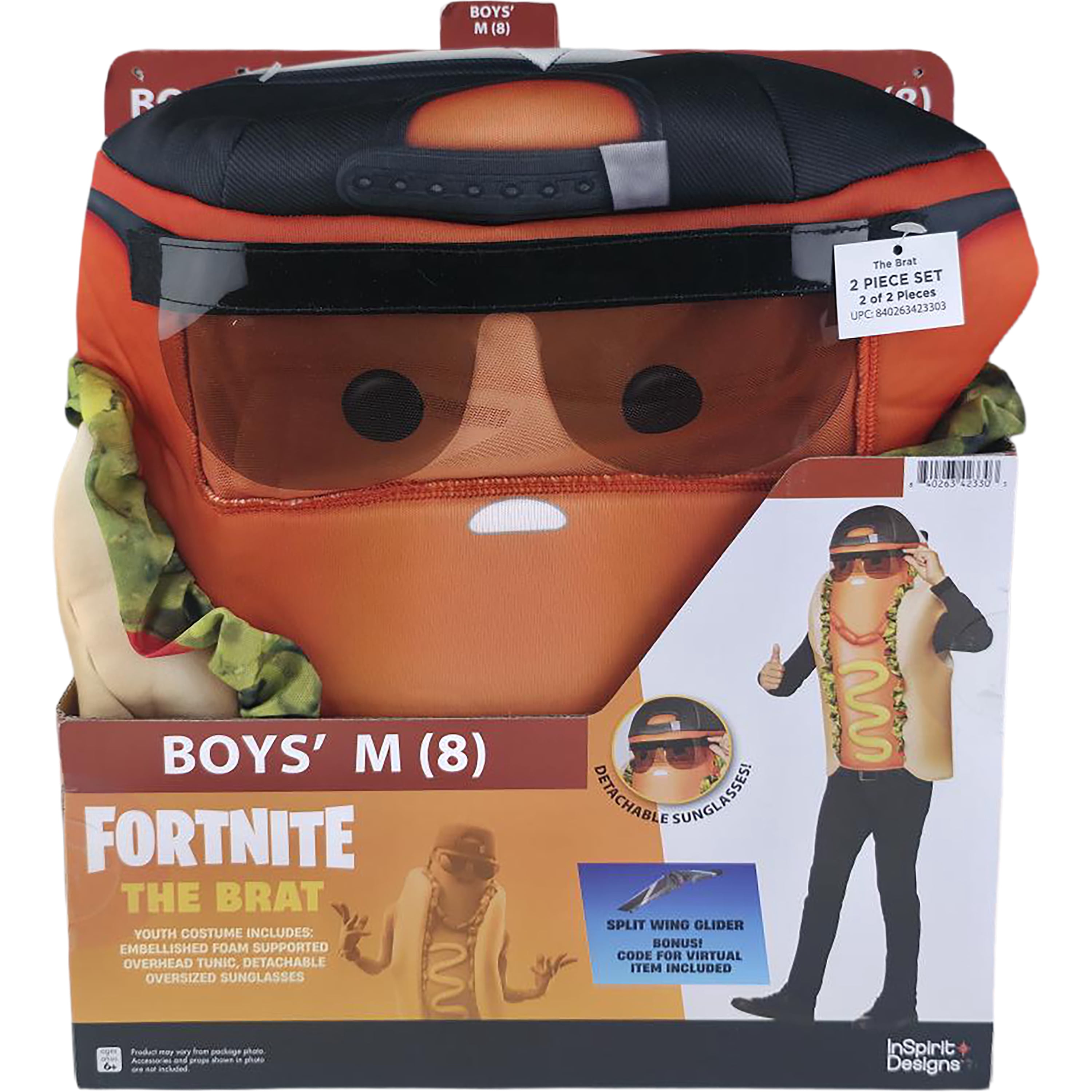Fortnite Brat Halloween Costume for Children, 2-Piece, Boys' Size M (8), by InSpirit Designs