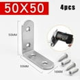 thumbnail image 1 of 4Pc Stainless Steel Corner Braces Brackets Right Angle L-Shape Brace Brackets, 1 of 3