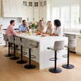 thumbnail image 3 of FIRAVOE Bar Stools Set of 6, Swivel Bar Height Bar Stools with Ergonomic Back, Adjustable Barstools 24" to 32", Faux Leather Bar Chairs for Kitchen Island, Gray, 3 of 10