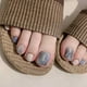 thumbnail image 2 of 5 uds. De uñas postizas de color rojo vino para mujer, cubierta completa de diamantes, uñas postizas de moda para pies artificiales, 2 of 5