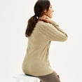 thumbnail image 2 of Women's Croft & Barrow® The Extra Soft Cabled Crew Neck Sweater Color: Light Pink Size: LARGE, 2 of 4