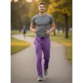 thumbnail image 4 of Men's Running Pants Lightweight Joggers Athletic Pants with Zipper Pockets Purple 2XL, 4 of 4