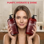 Botanic Hearth Apple Cider Vinegar Shampoo and Conditioner Set | Helps Dry Itchy Scalp, Dandruff, Frizz and Hair Loss | Color Safe, Sulfate Free Shampoo | All Hair Types, Men and Women, 16 fl oz each