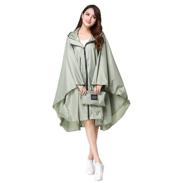 Élégant Capuche Femmes Imperméable Extérieur Long Poncho Imperméable Imperméable à l'Eau