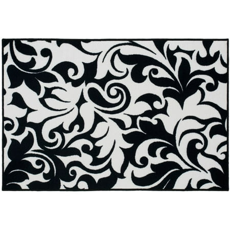 your zone miranda nylon rug, black/white, 3' x 4'8"