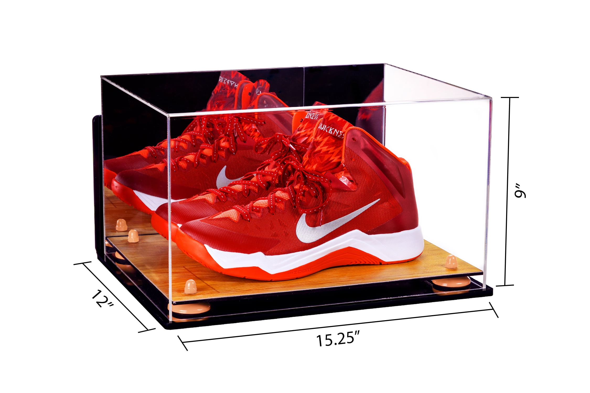 Acrylic Wall Mount Shoe Pair Display Case Shoes Size 12 and Under UV Protecting 