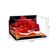 thumbnail image 2 of Deluxe Acrylic Basketball Shoe Pair Display Case with Mirror, Wall Mount, Pink Risers and Wood Base (A082-PNR), 2 of 3
