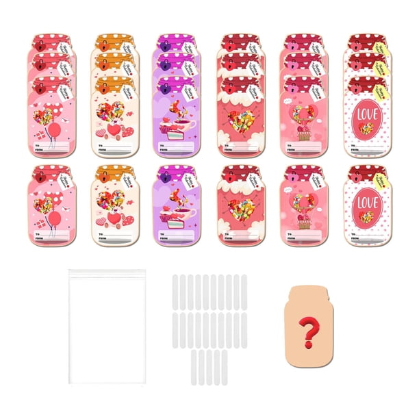 Lindas tarjetas de San Valentín, regalos de recuerdo para fiestas, recuerdos de fiesta, bendiciones multicolores. 25 cartas