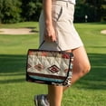 thumbnail image 4 of COEQINE Bag-Style Foldable Golf Cart Seat Cover, Compact Carry Design with Handle, Universal 51.2"x30.3" for Most 2-Seaters, Quilted Polyester, 4 Front Pockets, Butterfly Leopard Print Tribal, 4 of 8