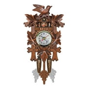 Anself Cuckoo Wall Clock Bird Wood Hanging Decorations for Home Cafe Restaurant