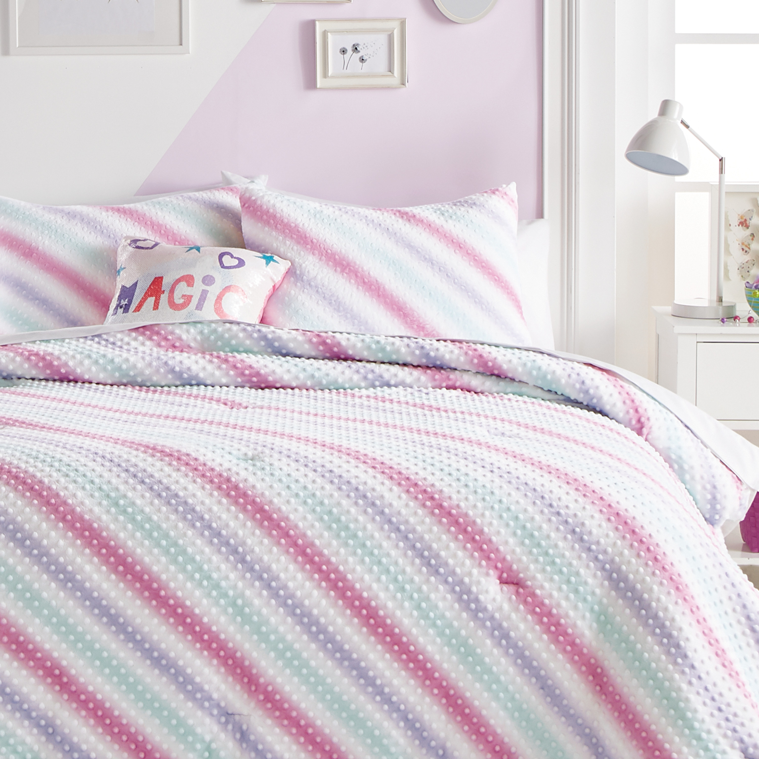 Dream Factory Tie Dye Dot Plush 23 Piece Comforter Set