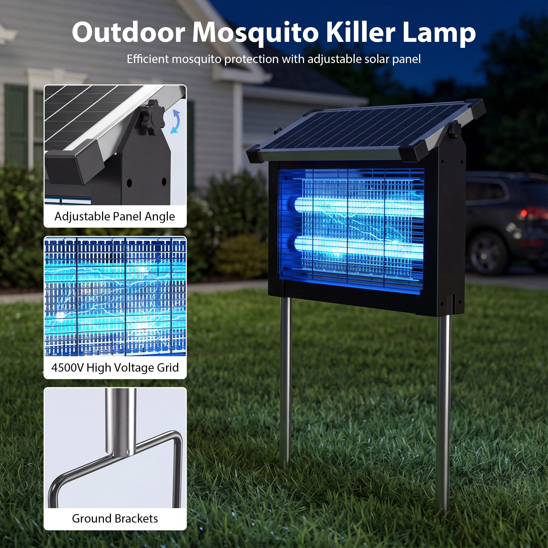 Aukfa Bug Zapper Outdoor, 1 Acre Rechargeable Mosquito & Fly Zapper, IPX8