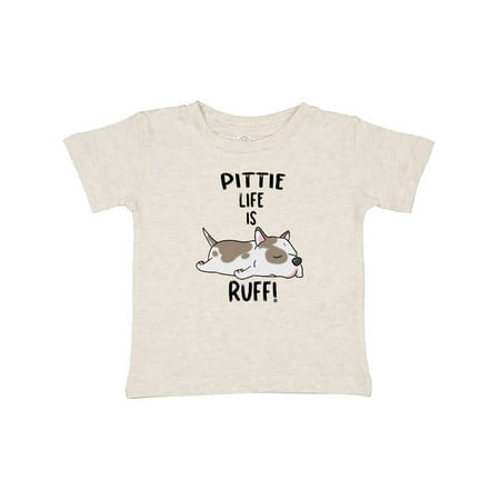 

Inktastic Pittie Life is Ruff! Spotted Pit Bull Gift Baby Boy or Baby Girl T-Shirt