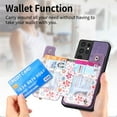 thumbnail image 5 of Nalacover Case for Samsung Galaxy S21 Ultra Wallet Case with Card Slots Zipper Pocket, Floral Pattern PU Leather Flip Kickstand Cover for Women Girls, RFID Blocking Shockproof Case, Purple, 5 of 9