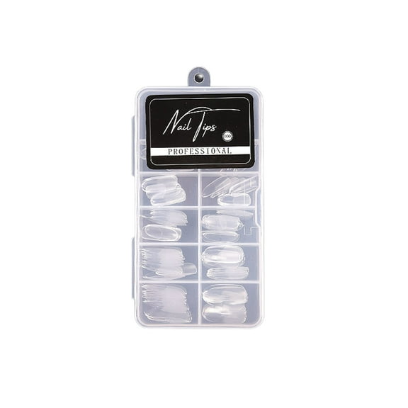 UDIYO 100Pcs/Box False Nails Seamless Reusable Transparent Fake Fashion Nail Covers for Female