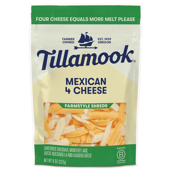 Tillamook Farmstyle Mexican 4 Cheese Shredded Cheese, 8 oz