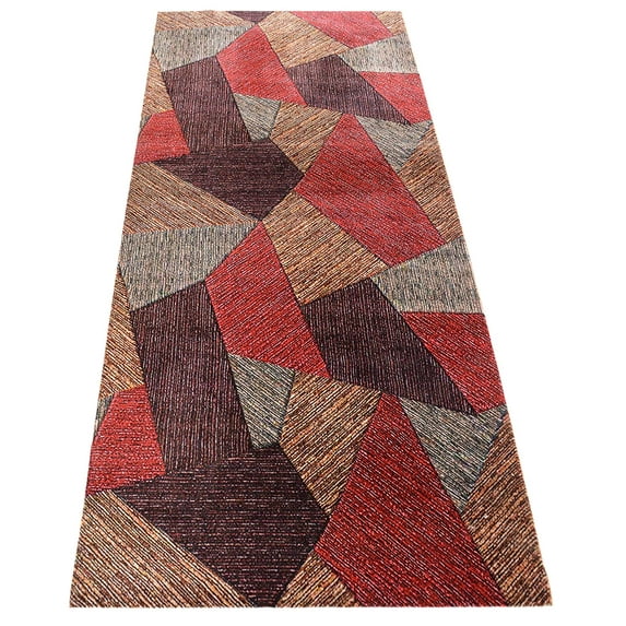 Custom Size Runner Rug Geometric Triangle Patchwork Multi Color Cut to Size Rug Runner Customize Your Own Runner Rug