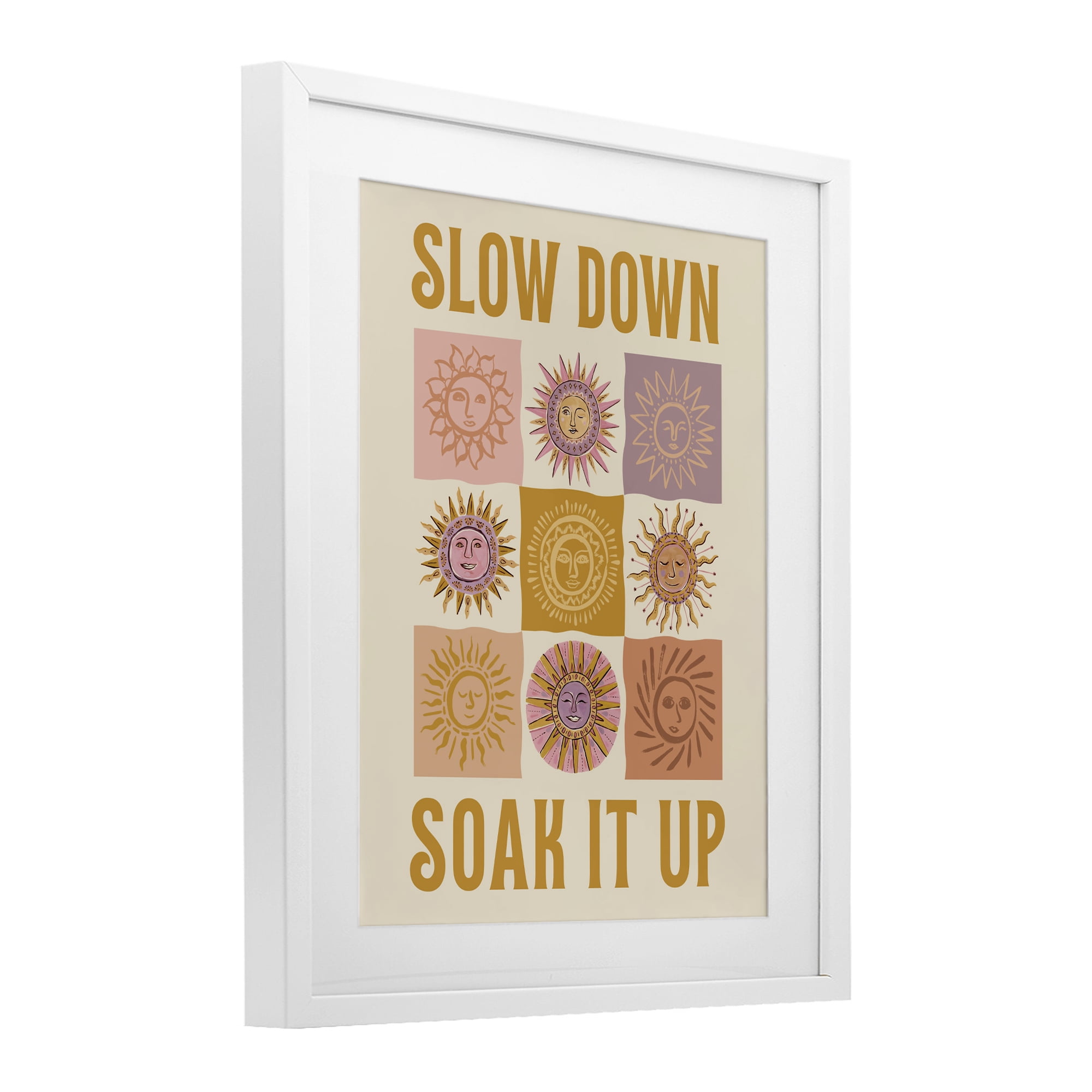 Stupell Industries Slow Down Soak It Up White Framed Print Under Glass, design by Two If By Sea Studios