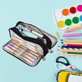 thumbnail image 4 of Estuche de lona para lápices, estuche de gran capacidad, estuche para lápices con 3 compartimentos para niños, material escolar, oficina, bolsa de maquillaje, 4 of 6