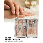 Pedicure Kit,18Pcs Nail Clipper Set,Nail Clipper Kit for Adult,MoHern Finger Nail Clippers Set,Women Manicure Set