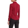 thumbnail image 3 of INSPIRE CHIC Women's Color Block Button Down Long Sleeve Work Shirt M Solid Red, 3 of 5