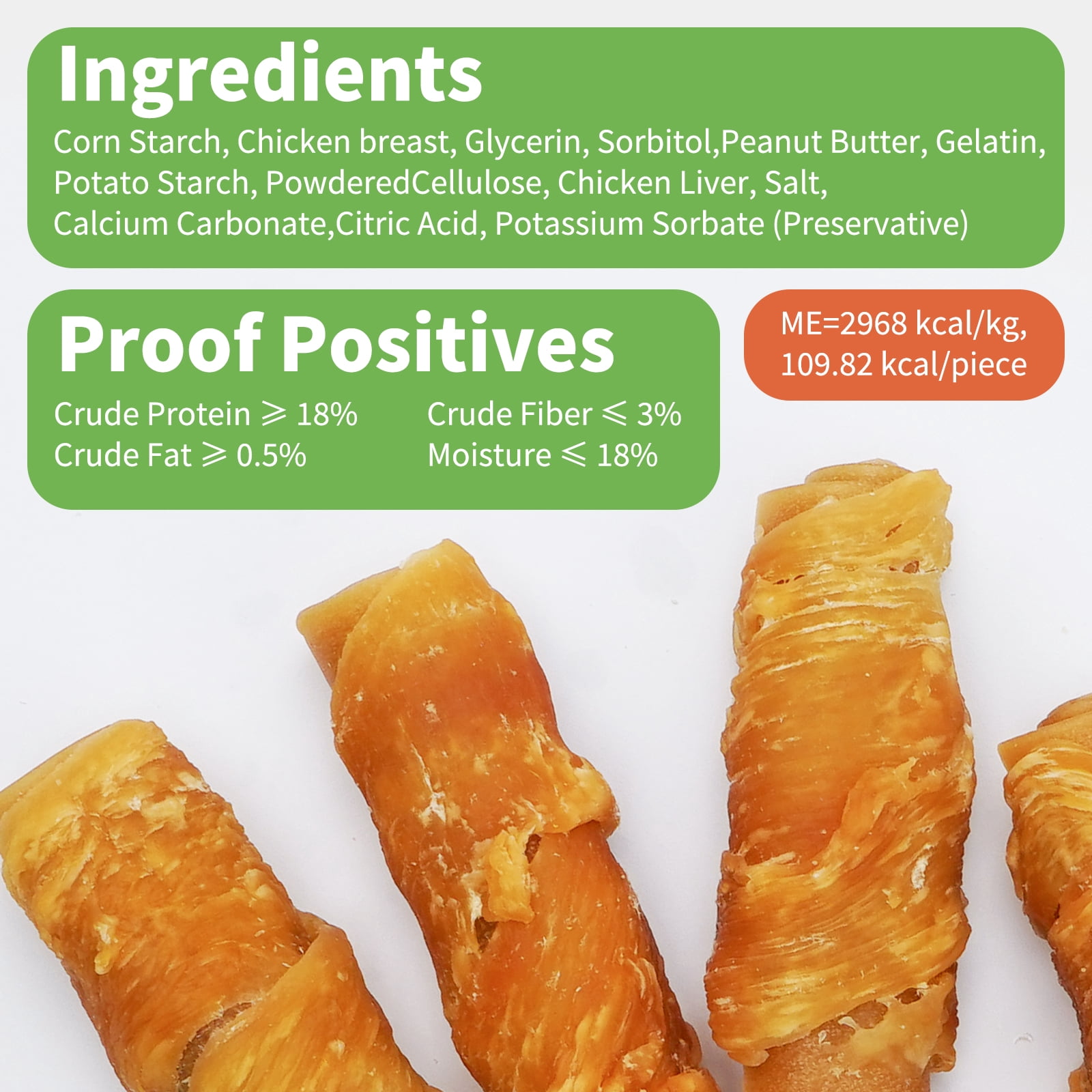 MON2SUN Chicken Wrapped Peanut Butter Rolls Small Dog Treats, 21.16 oz (16 Count)