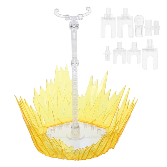 HEANUJJ Yellow Plastic Figure Support Stand with Shock Impact Effects for Collectibles Display