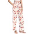 thumbnail image 2 of Dailycode Women's Pajama Pants Wide Leg Lounge Pj Bottoms With Pockets Watercolor Leaves, 2 of 7