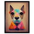 thumbnail image 1 of Geometric Dog Pastel Modern Superflat Art Print Framed Poster Wall Decor 12x16 inch, 1 of 5