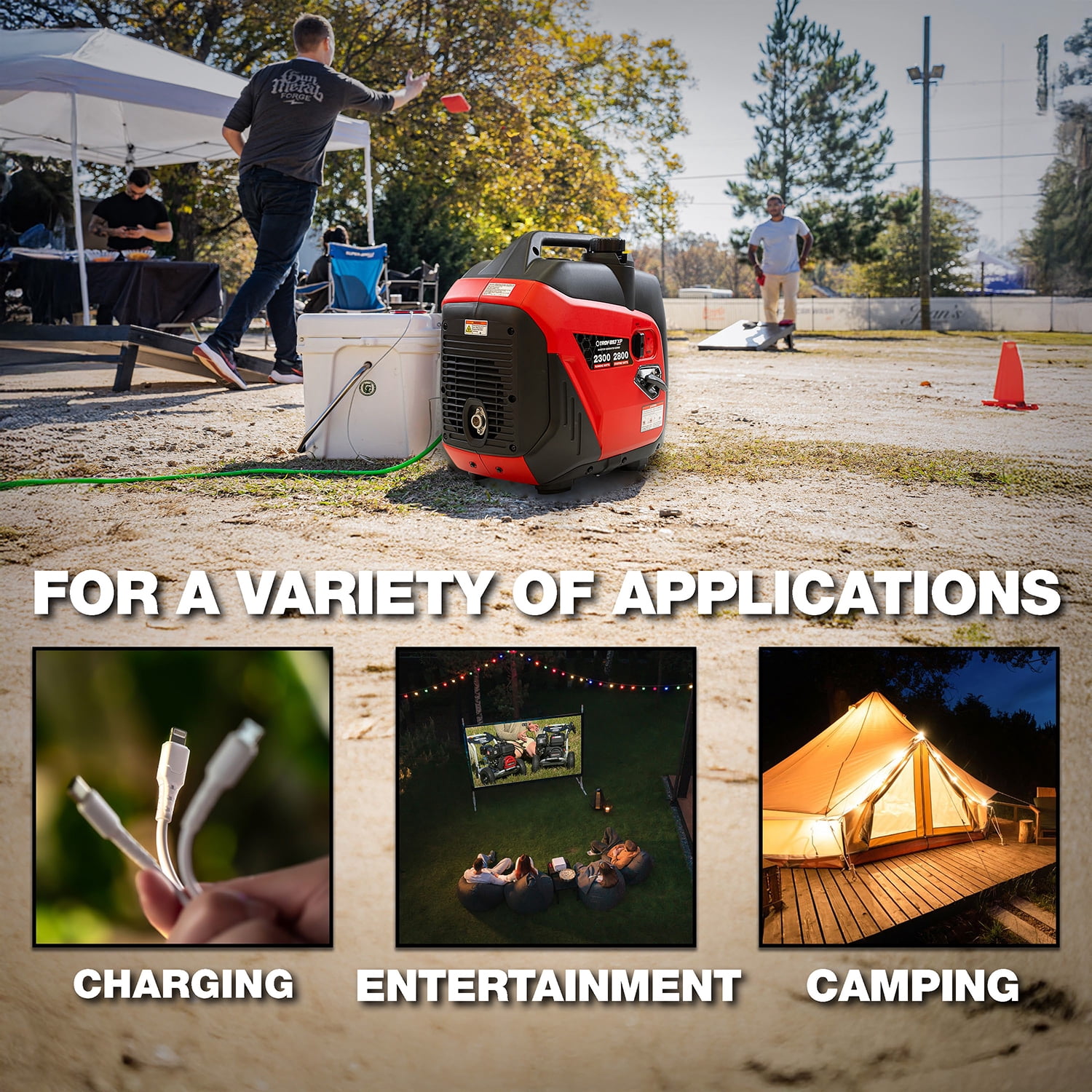 Troy-Bilt 2800W Quiet Portable Inverter Generator with Parallel Capability