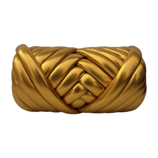 Hilo grueso para tejer a mano, 500 g, longitud de 15 m, peso Oro