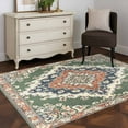 thumbnail image 4 of Area Rugs for Living Room 4x6 Ft, Orange Green Boho Non Slip Area Rugs for Kitchen Bedroom Entryway, Medieval Vintage Ethnic Floral Abstract Washable Carpet Runner Rug Floor Mats for Bedroom, 4 of 9