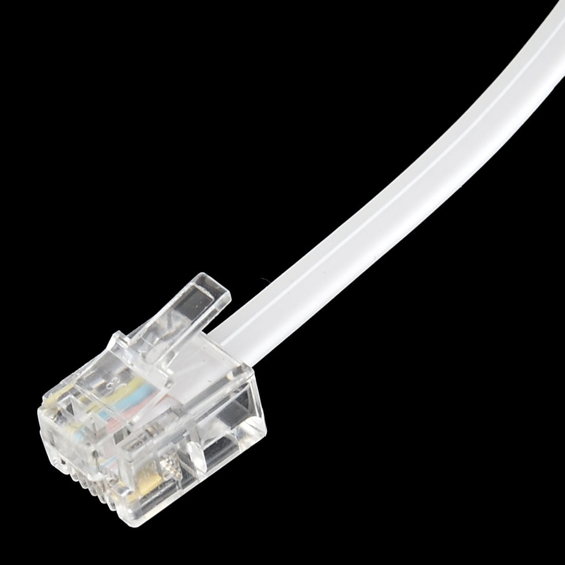 Unique Bargains Telephone Male to Male RJ11 6P4C Plug Adapter Extension Cable Wire 10Ft